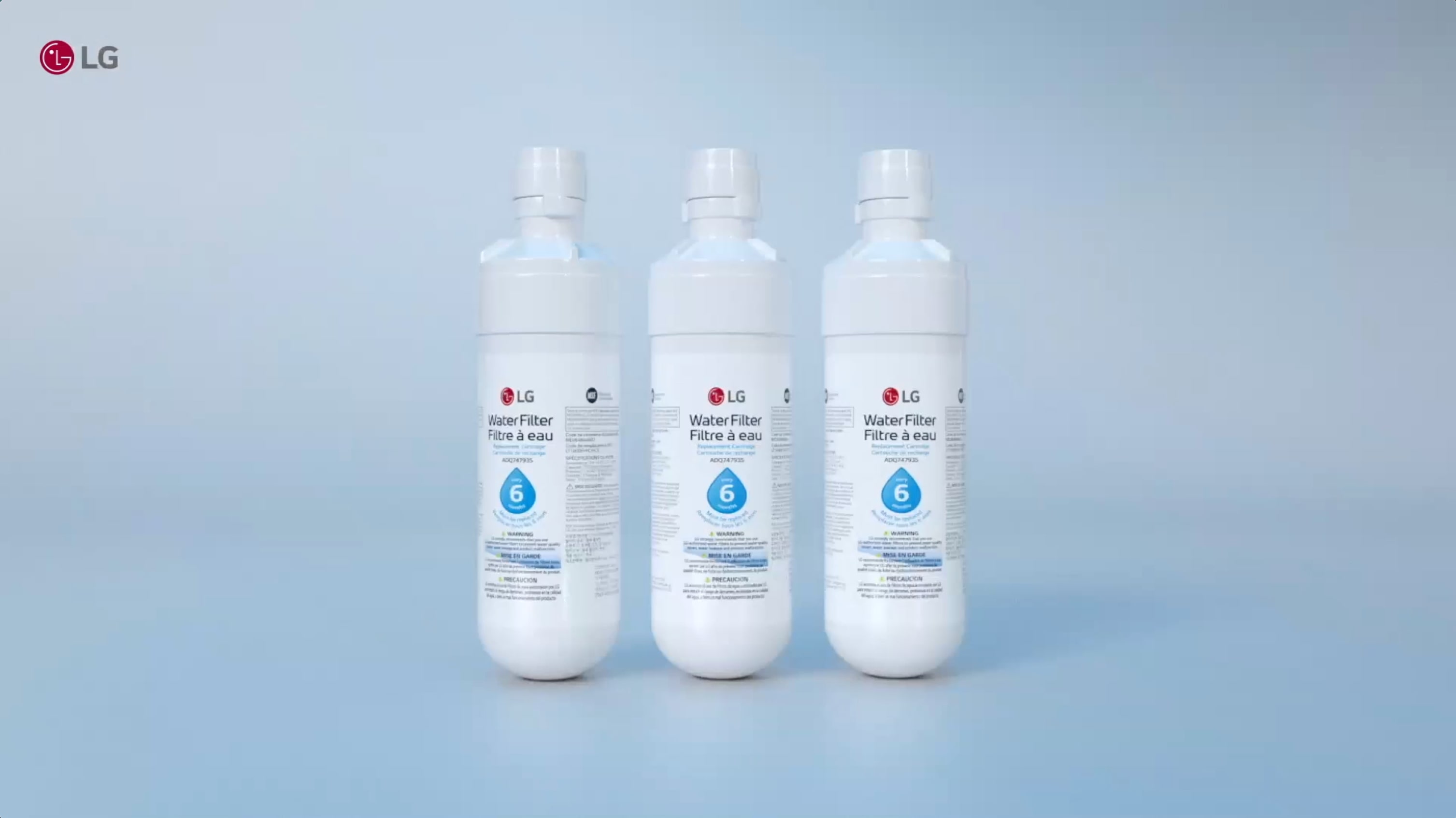 Filtros de agua originales y certificados de LG